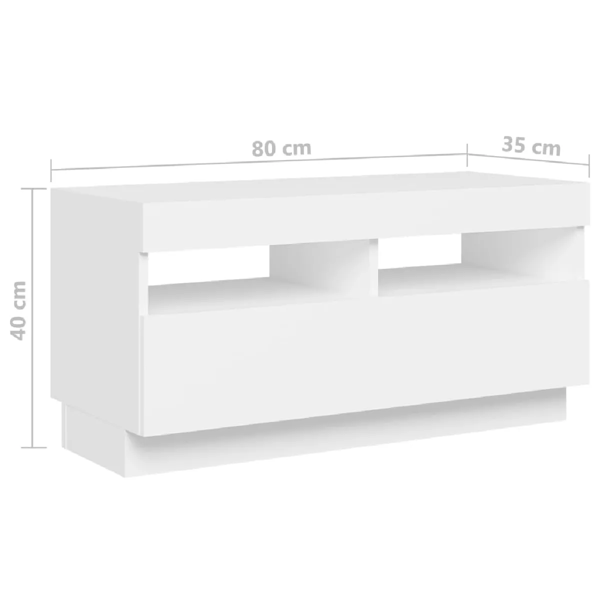 VIDAXL Meuble TV LED Blanc - 180 cm
