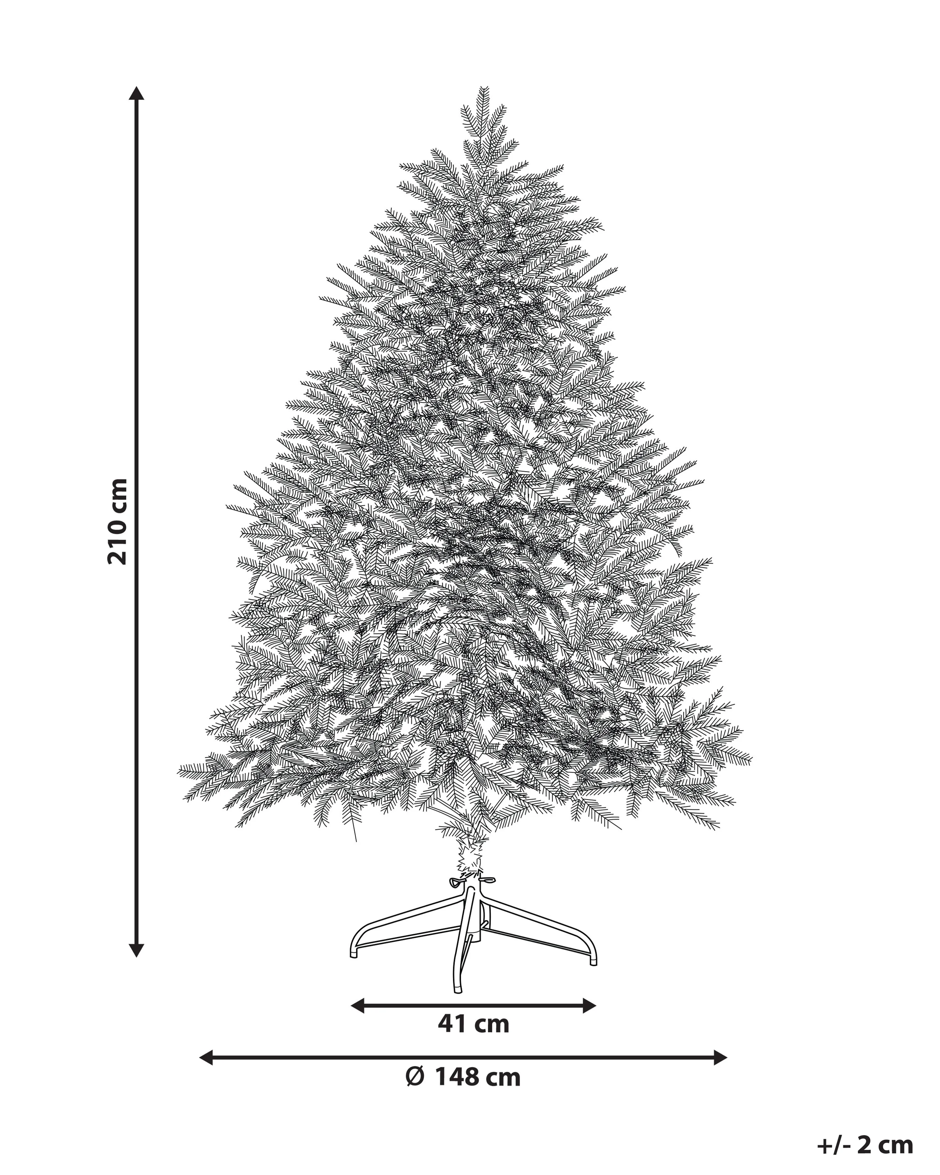 Besneeuwde kunstkerstboom BRISCO 210 cm Wit