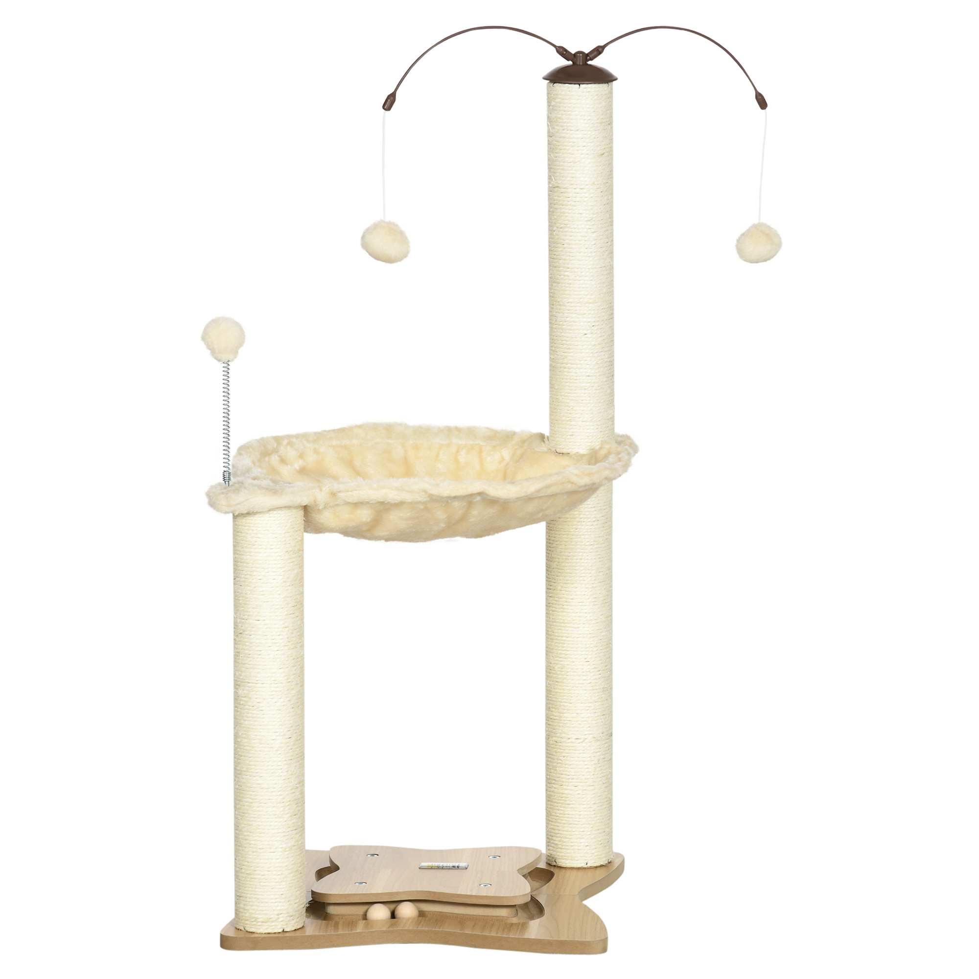 Arranhador para gatos PawHut com rede e postes de sisal