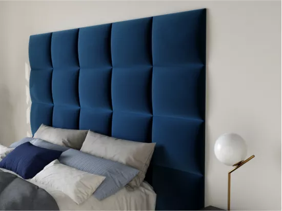 Panneaux muraux tête de lit - 200 cm - Velours - Bleu - BARTEL de Pascal Morabito