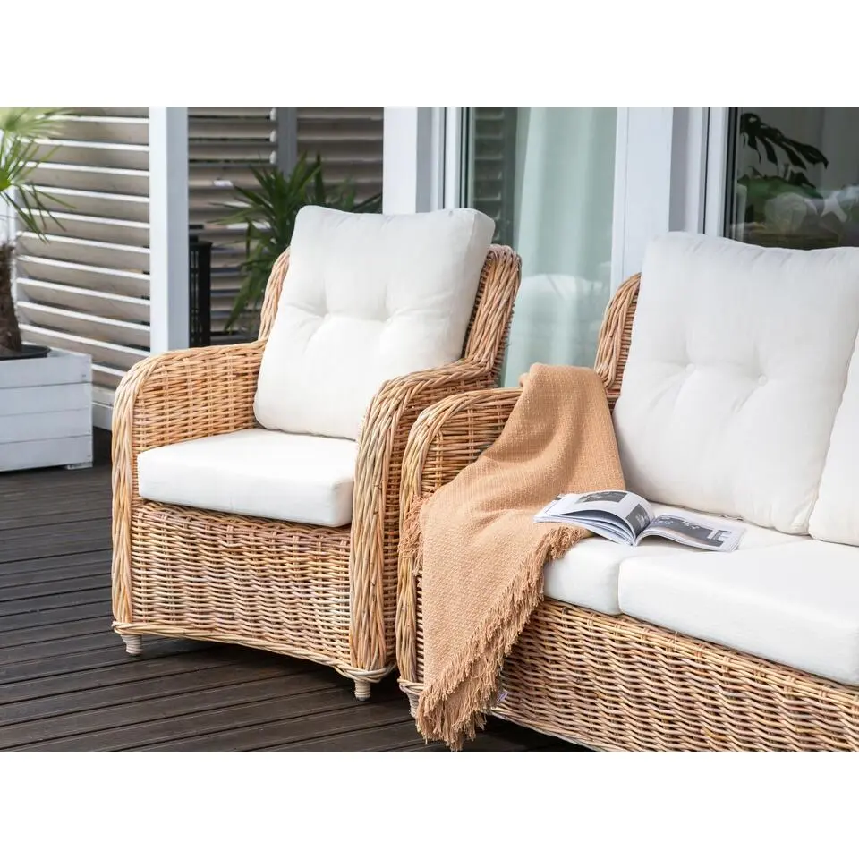ALESSANO - Loungeset voor 5 - Naturel - Rotan