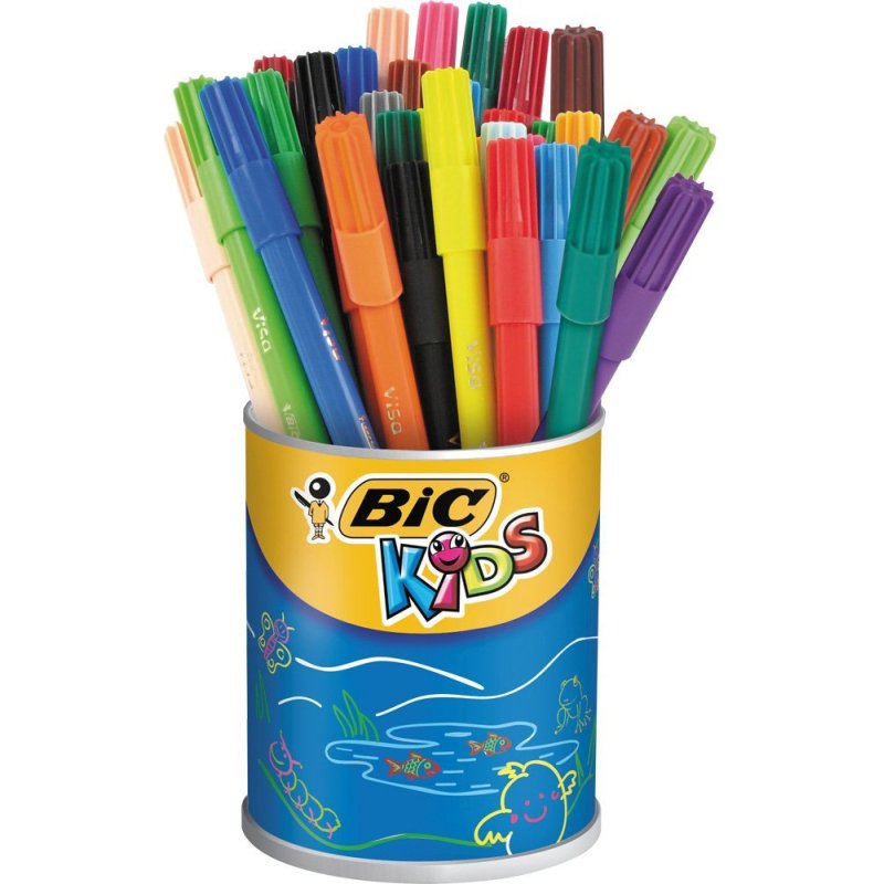 Feutre bic kids visa coloriage encre lavable capuchon ventilé pointe bloquée ultra-résistante pot 36 unités