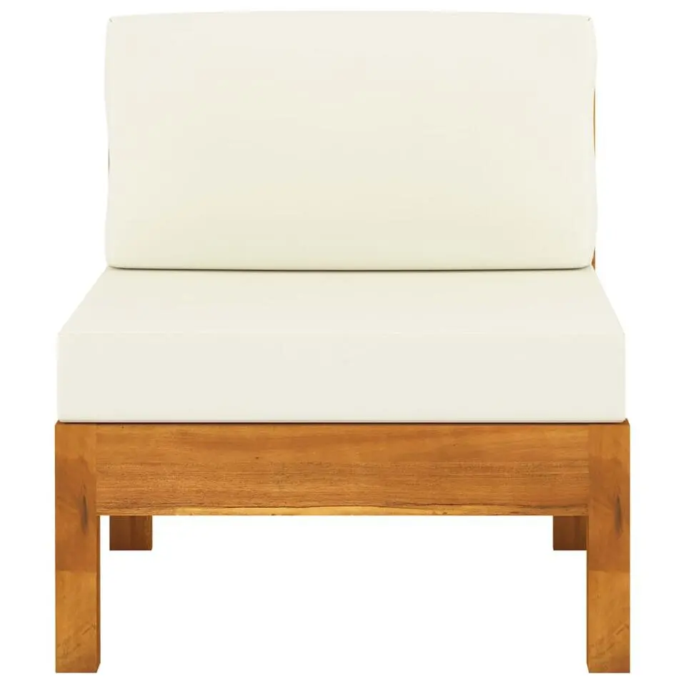 vidaXL - Loungeset wit - Acaciahout - 6 stuks - Met kussens - 100x60 cm