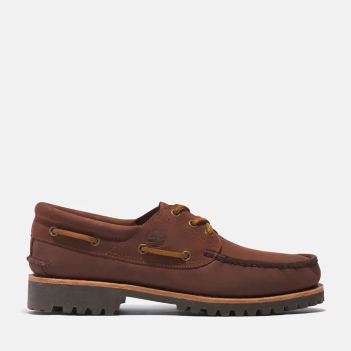 Chaussure bateau authentique cousue main Timberland pour homme en marron