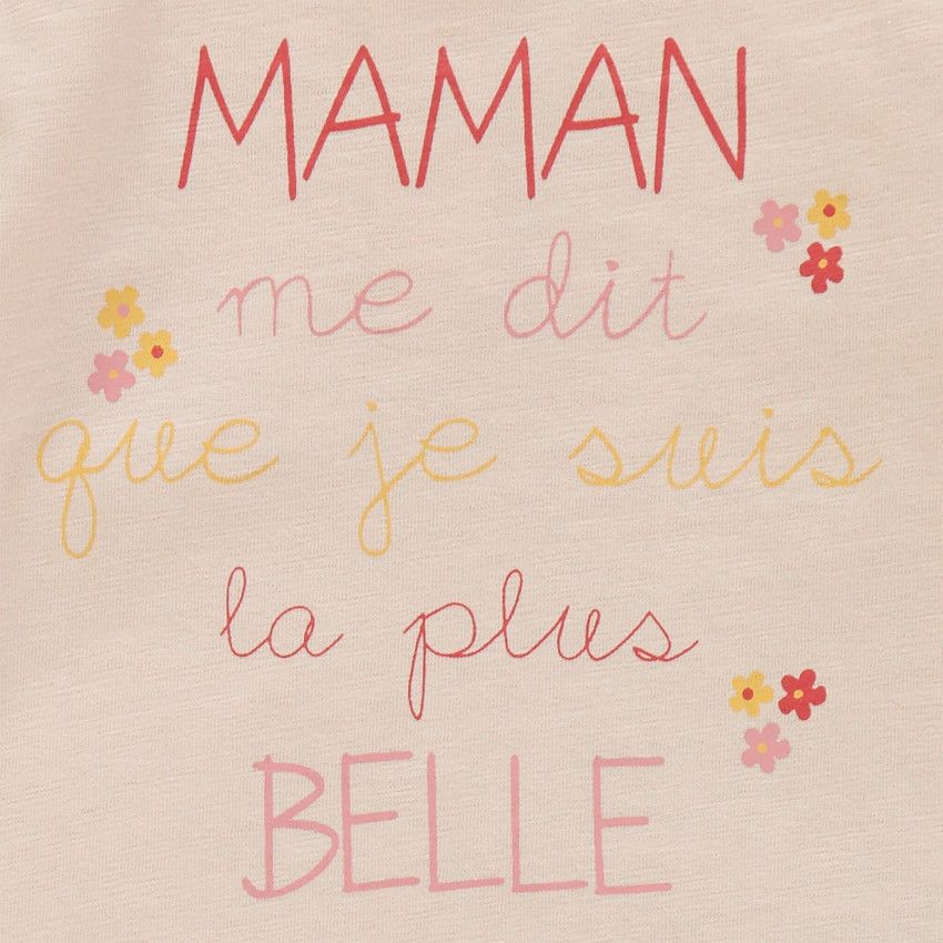 T-shirt manches longues à message printé pour bébé fille - Rose
