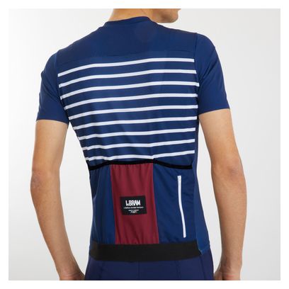 Maillot Manches Courtes LeBram Ventoux Marinière Édition Limitée Bleu Blanc Bordeaux