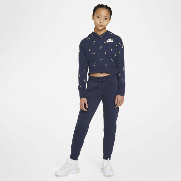 Nike Sportswear Cropped French Terry Hættetrøje Blå