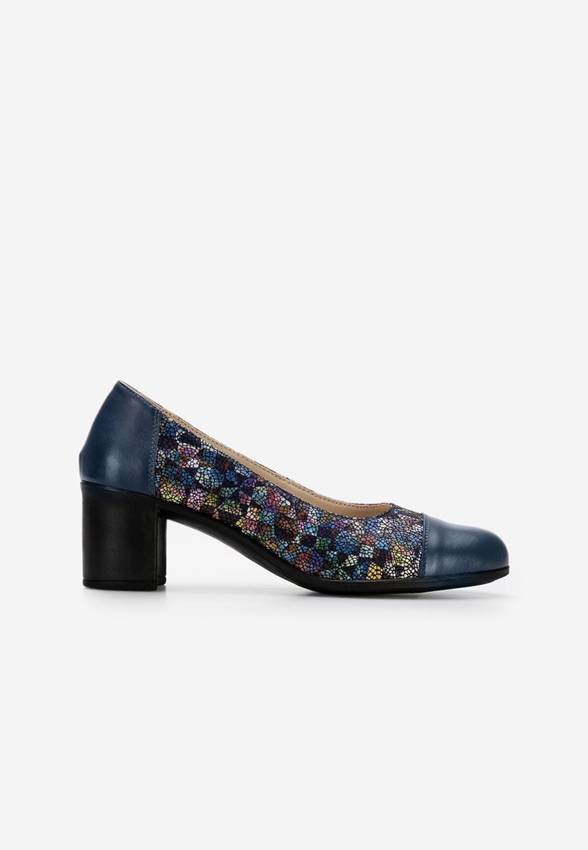 Chaussures en cuir à talon épais multicolores Judy V2