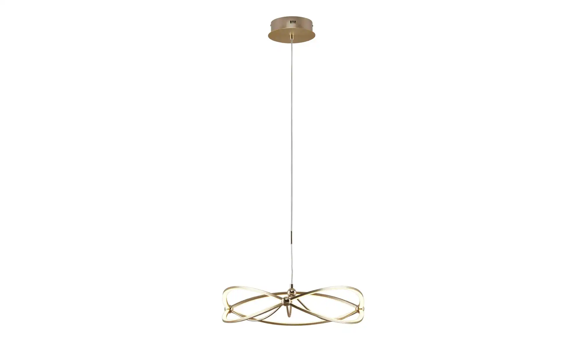 Trio LED-Pendelleuchte messing matt, geschwungen