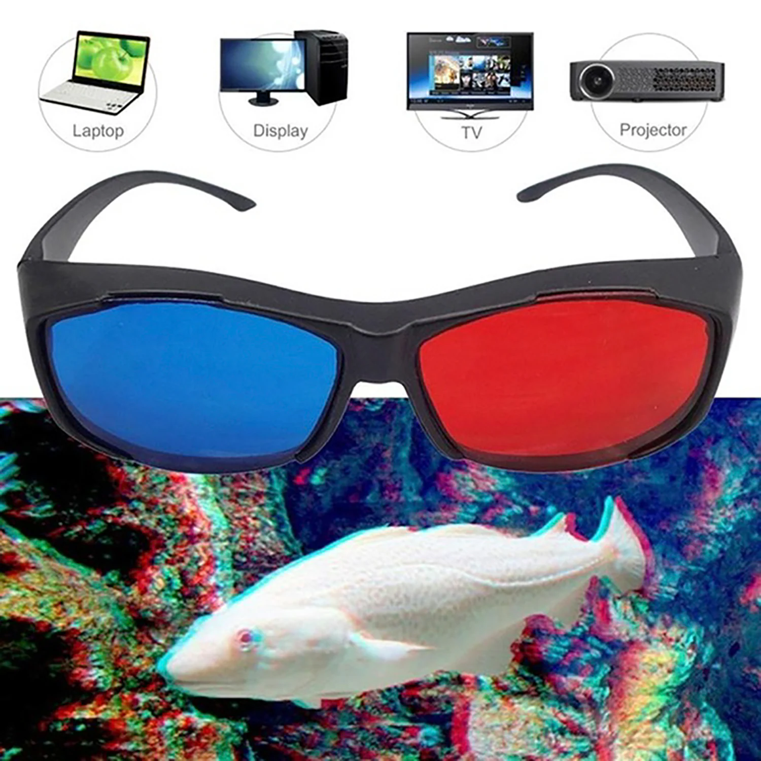 TPFNet Anaglyphenbrille 3D Brille Kunststoff Schwarz - 1 Stück
