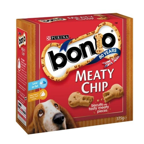 Pacote com 5 biscoitos de carne para cães