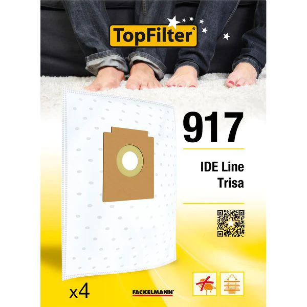 Lot de 4 sacs aspirateur IDE Line et Trisa Premium TopFilter