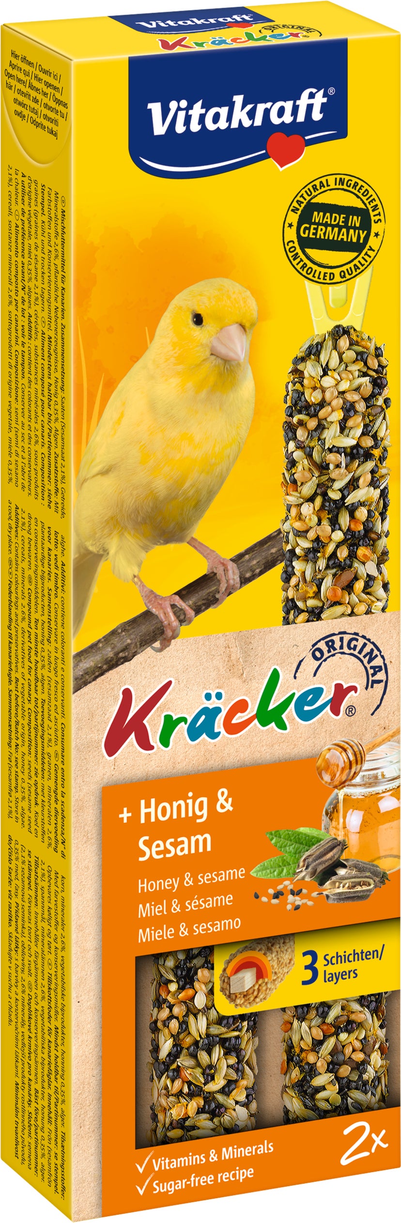 Vitakraft vogelsnack Kräcker kanarie honing en sesam 2 stuks