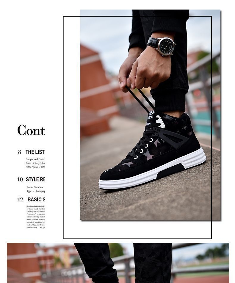Tanzanite - Hoge sneakers met sterrenprint