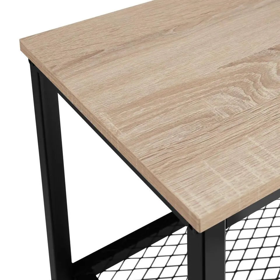 tectake Consoletafel Bristol 100x30x81cm, Industrieel Licht Hout, Eiken Sonoma