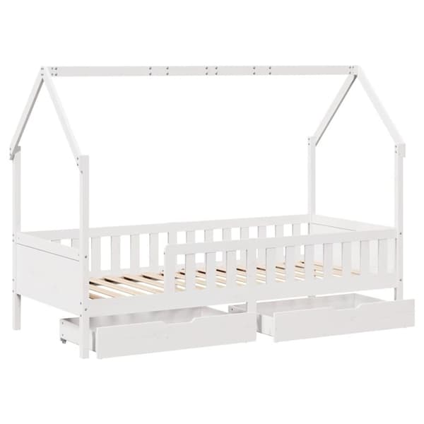 vidaXL Barnesengeramme med skuffer 80x200 cm heltre furu