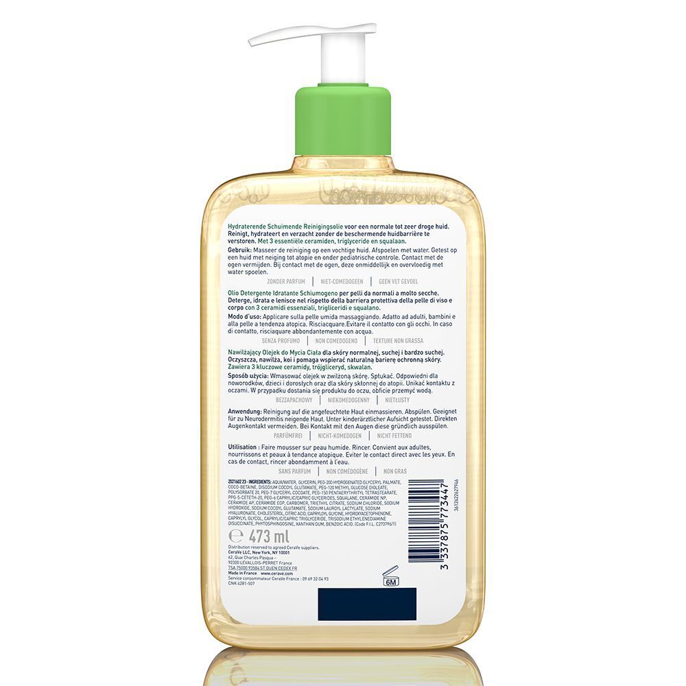 CeraVe Feuchtigkeitsspendendes Reinigungsöl: sanfter Reinigungsschaum für normale bis sehr trockene Haut + CeraVe Hydrating Cleanser GRATIS