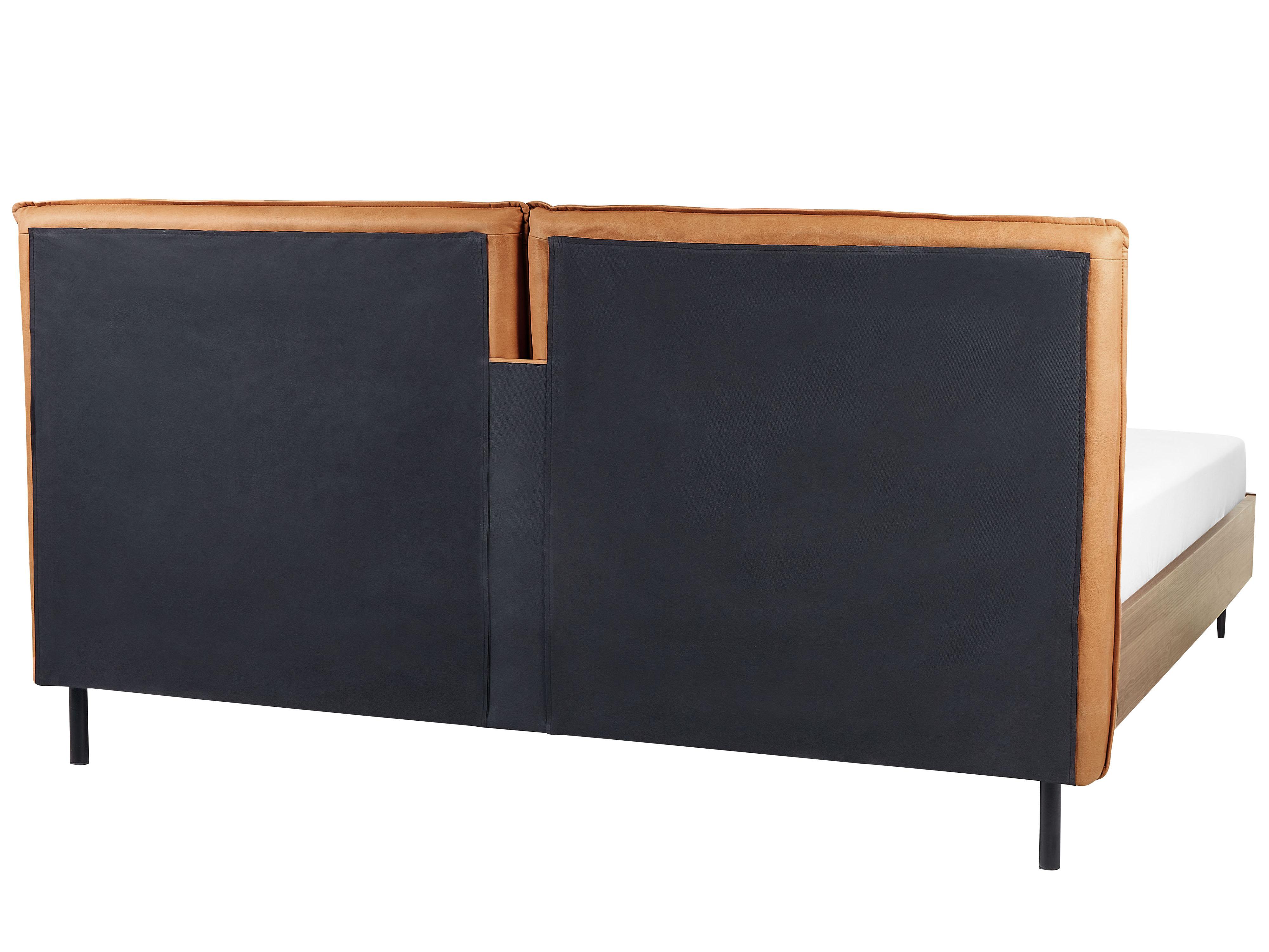 Bed Kunstleer LIMANTON 180 x 200 cm Goudbruin