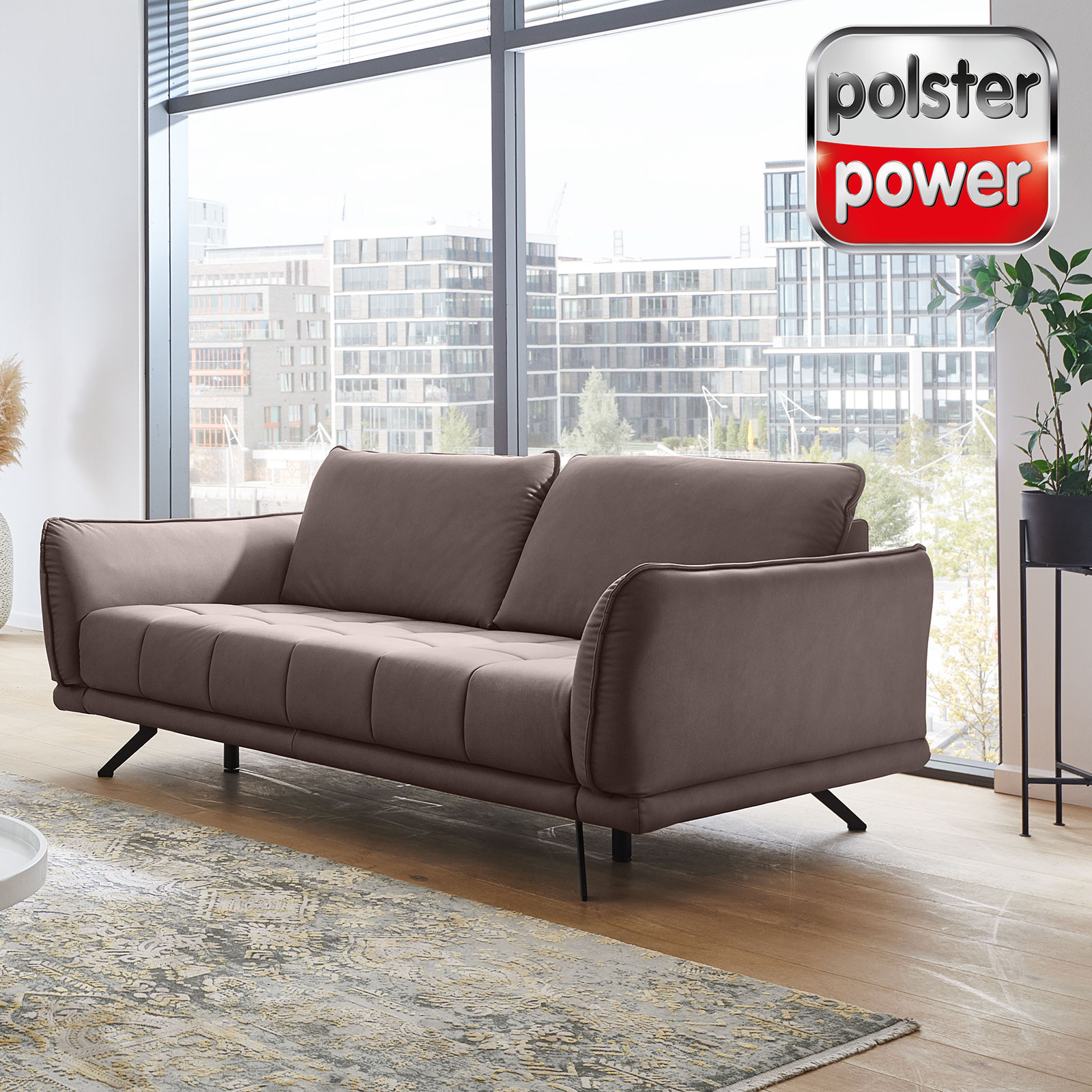 polsterpower 3-Sitzer-Sofa - nougat - Basismodell