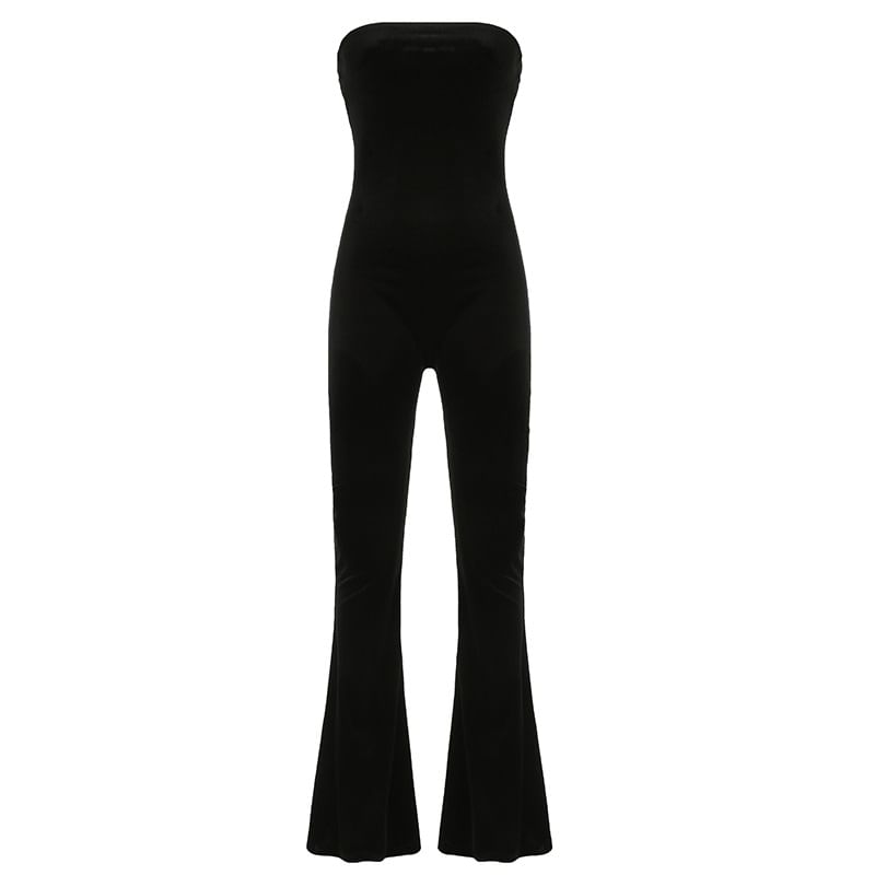 Cincine - Strapless effen uitlopende jumpsuit