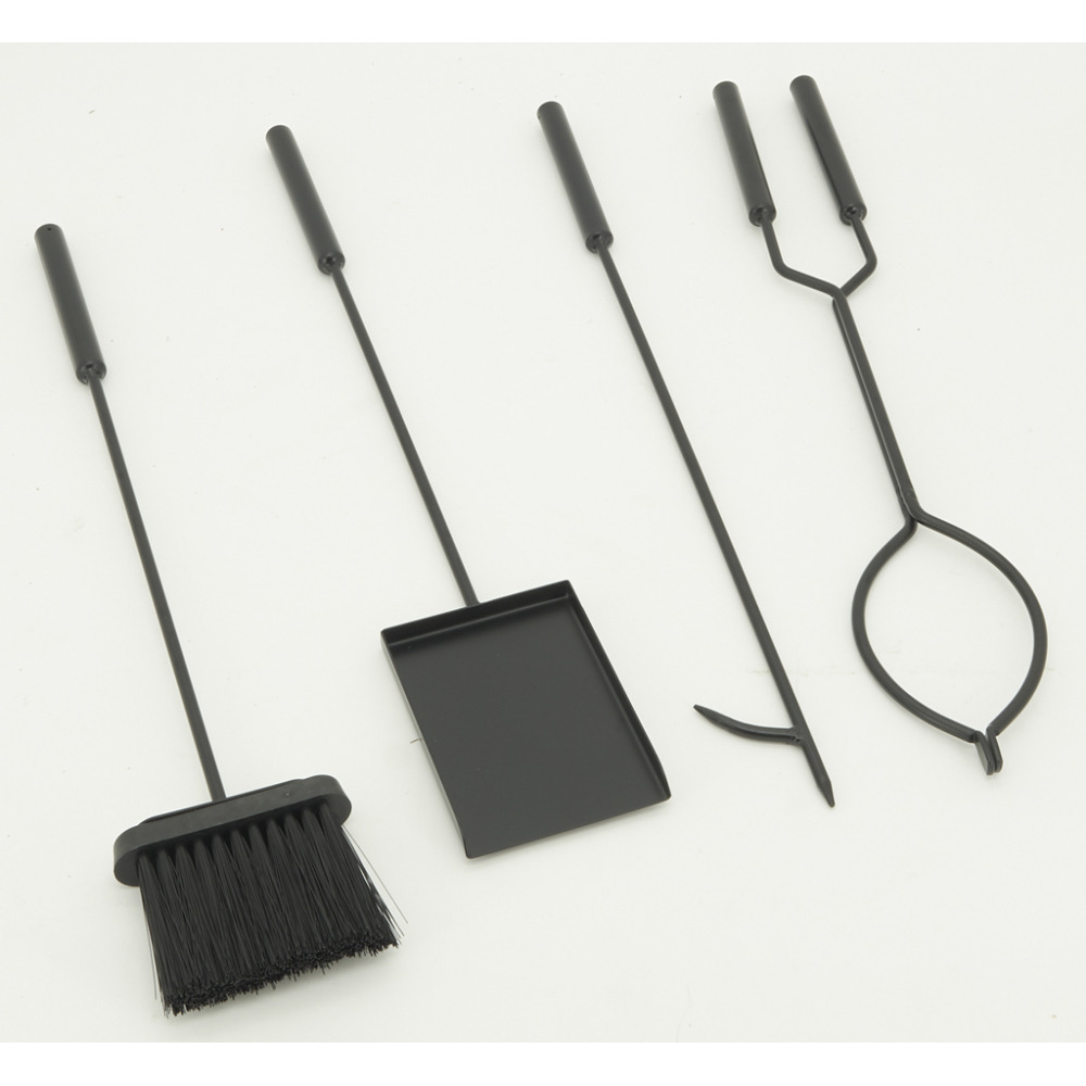 Porte-bûches en métal noir + 4 accessoires