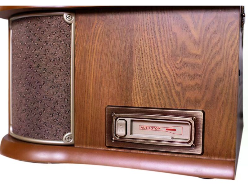 soundmaster Stereoanlage NR565DAB Braun Stereoanlage mit Plattenspieler, DAB /UKW-Radio, CD/MP3, USB, Encoder, Kassette, Bluetooth