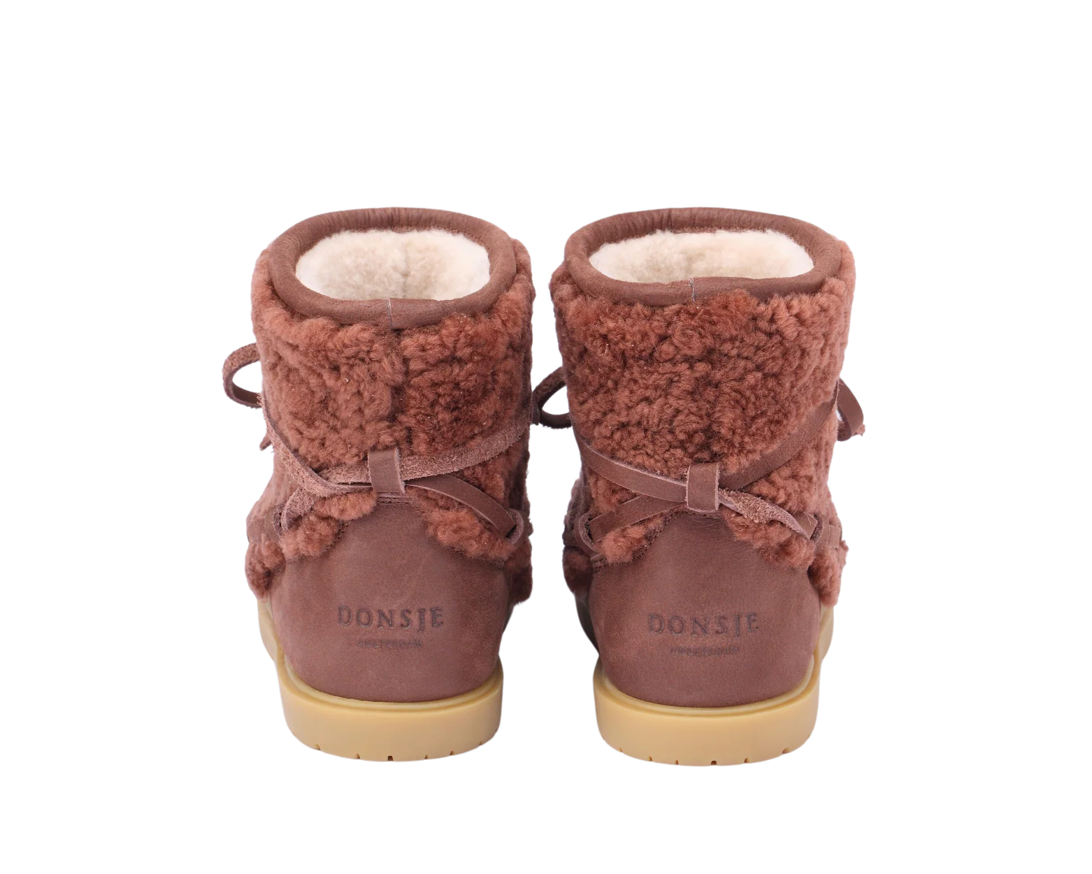 Cassia Boots | Brown Curly Sheep Wool