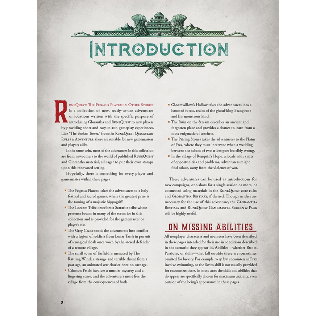RuneQuest - The Pegasus Plateau & Other Stories