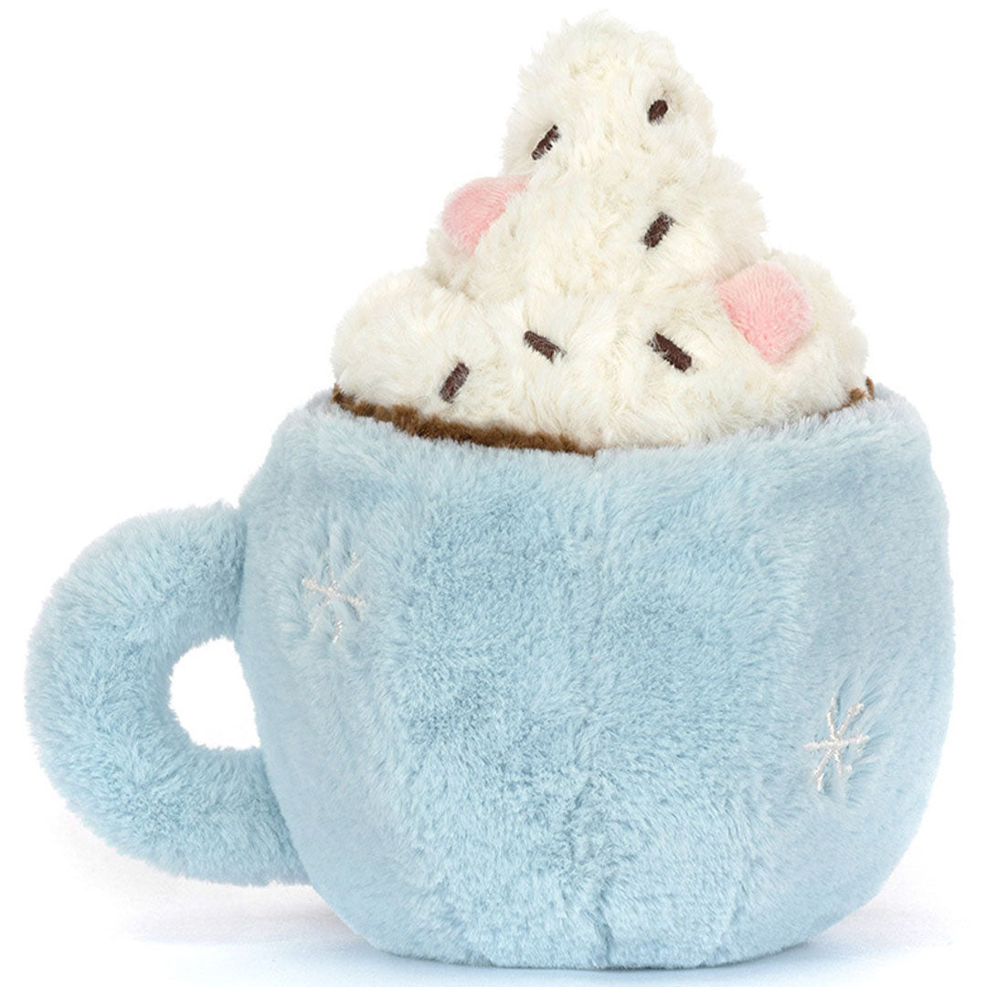 jellycat amuseables knuffelbeker warme chocolademelk - 21 cm