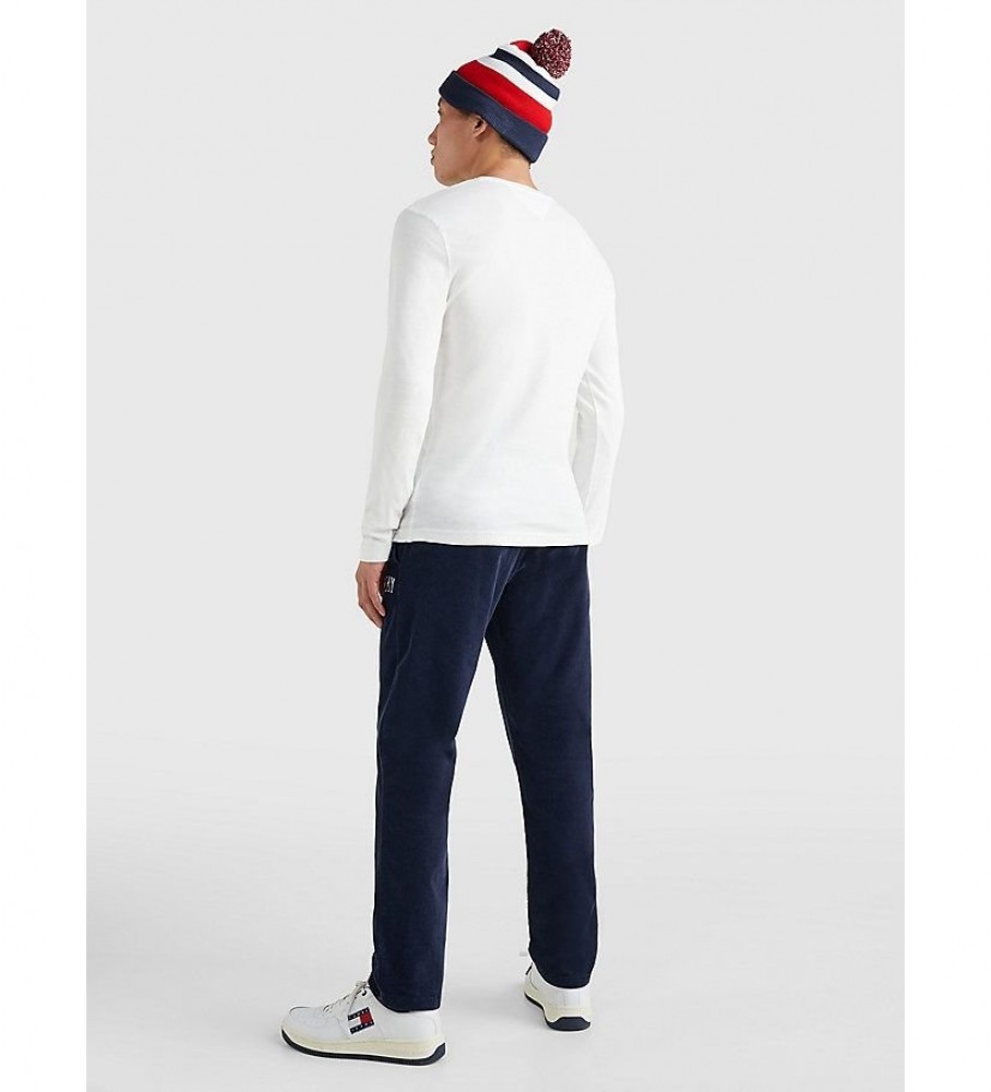 Camiseta Tommy Jeans Original Ribbed de Manga Longa TJM Branca
