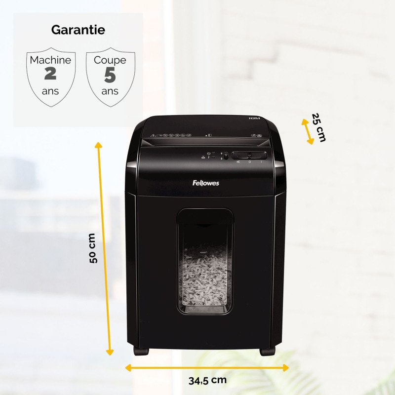 Destructeur Fellowes Microshred 10M - coupe micro