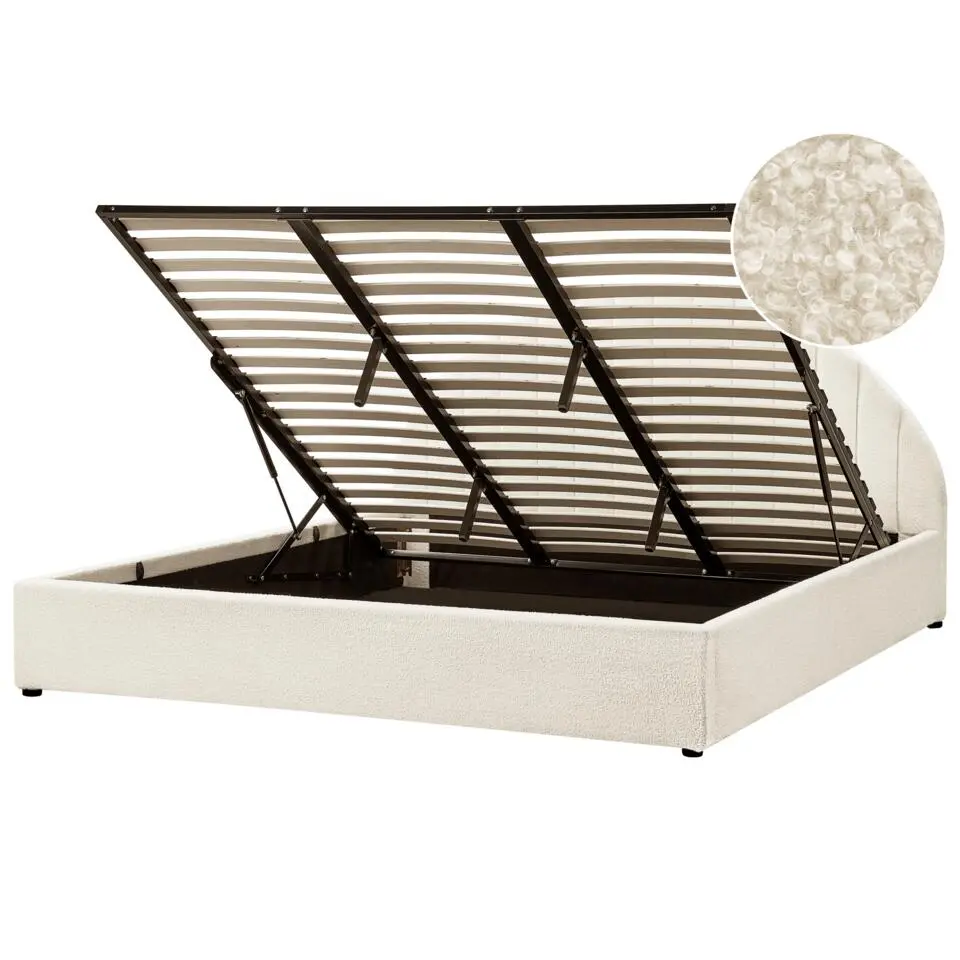 CHADENET - Tweepersoonsbed - Gebroken wit - 180 x 200 cm - Bouclé