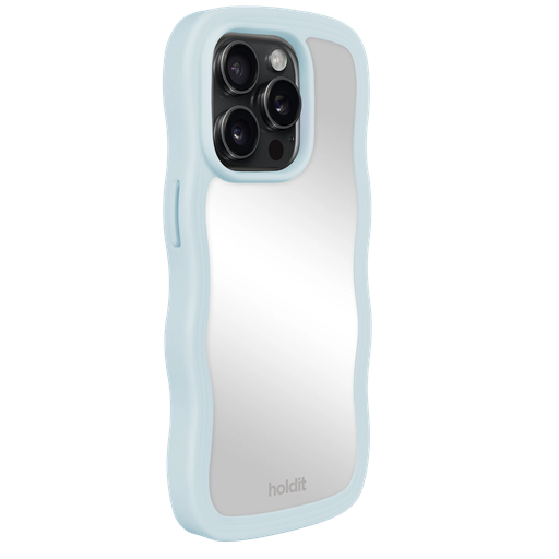 holdit Iphone 14 Pro Wavy Cover, Mineral Blue/Mirror