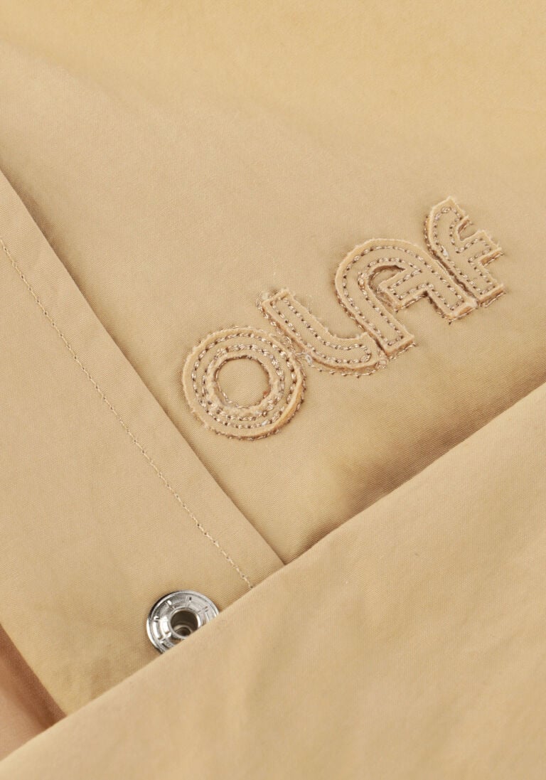 beige olaf hussein jack retro logo bomber jacket