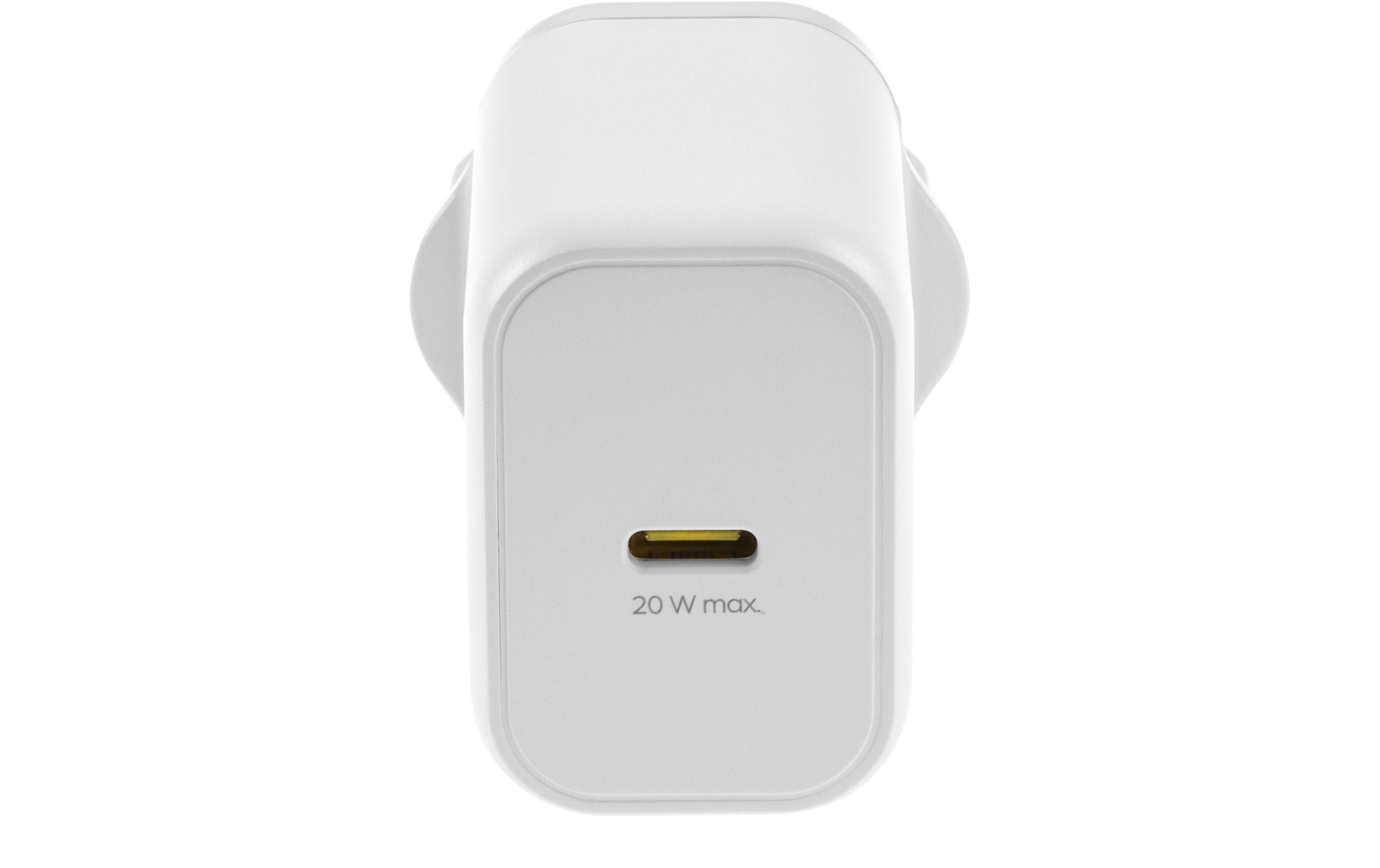 USB-Wandladegerät Single 1C 20 W GaN WeissLadeadapter mit einem USB-C-Port