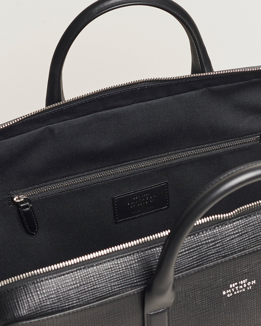 Smythson Panama Lightweight Briefcase Black