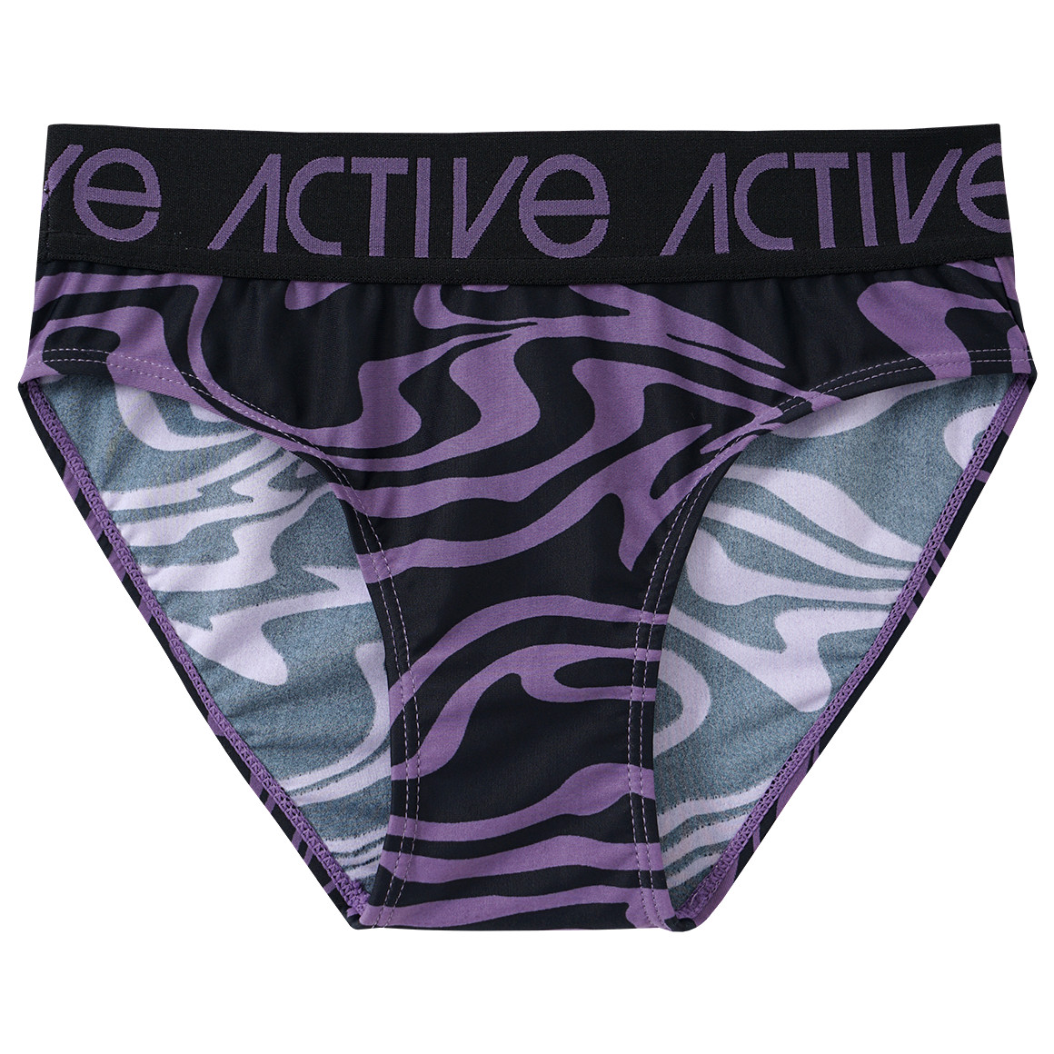Beatwear Mädchen Bikini im sportlichen Stil dunkellila / schwarz