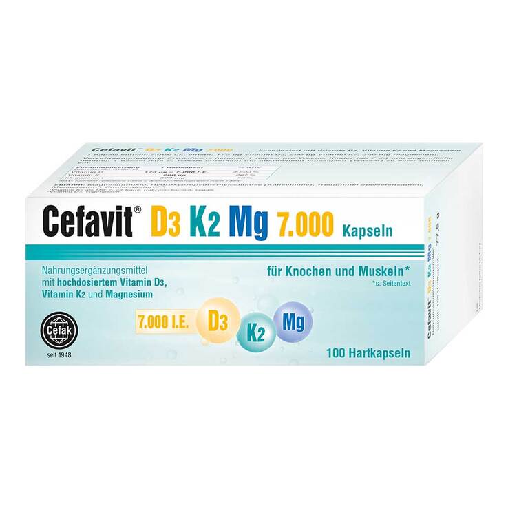 Cefavit D3 K2 Mg 7.000 I.E. Hartkapseln, 100 St