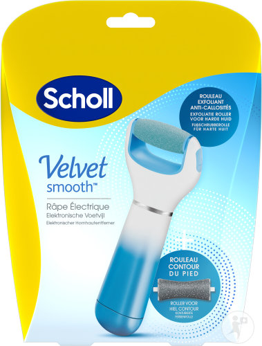Scholl Velvet Smooth Express Pedi Bleue Rape Electrique + Rouleau Contour Talon
