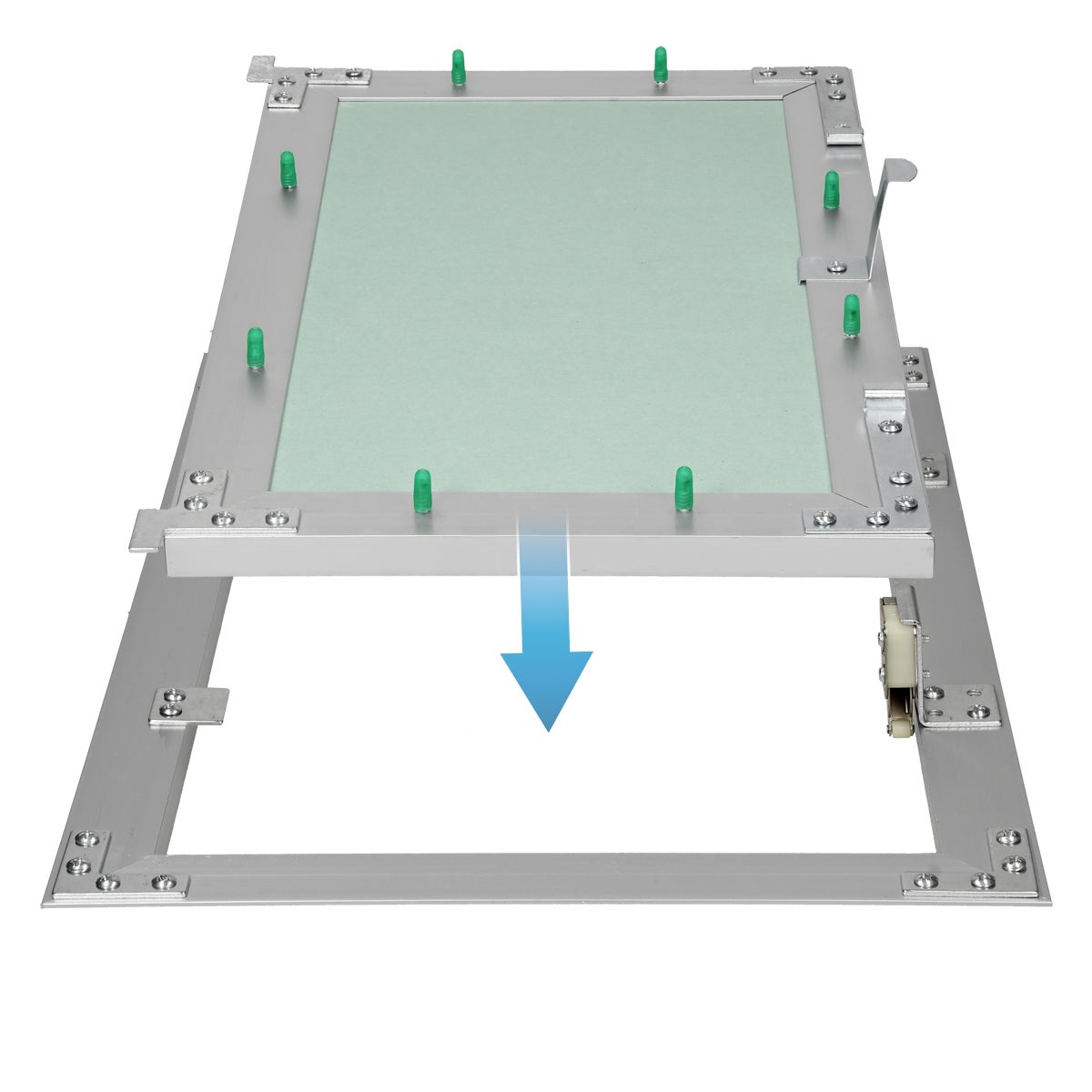 ECD Duitsland Toegangspaneel/Toegangsdeur met gipsplaatinzetstuk 250x400mm, 12,5mm gipsplaat, Aluminium frame, Toegangsdeur/Onderhoudsluik/Reinigingsluik/Onderhoudsopening, Geschikt voor vochtige ruimtes, Gipsplaatconstructie