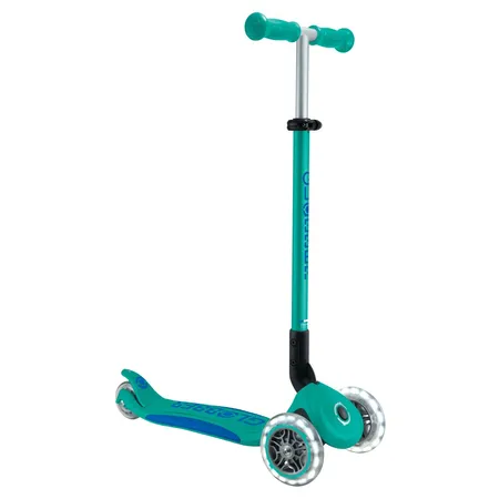 Authentic Sports Globber Primo Foldable Plus Lights türkis-dunkelblau, mit Leuchtrollen