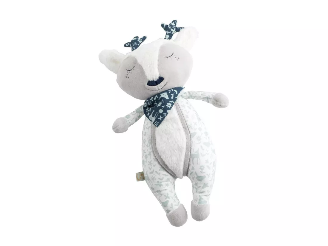 Doudou daim en velours gris