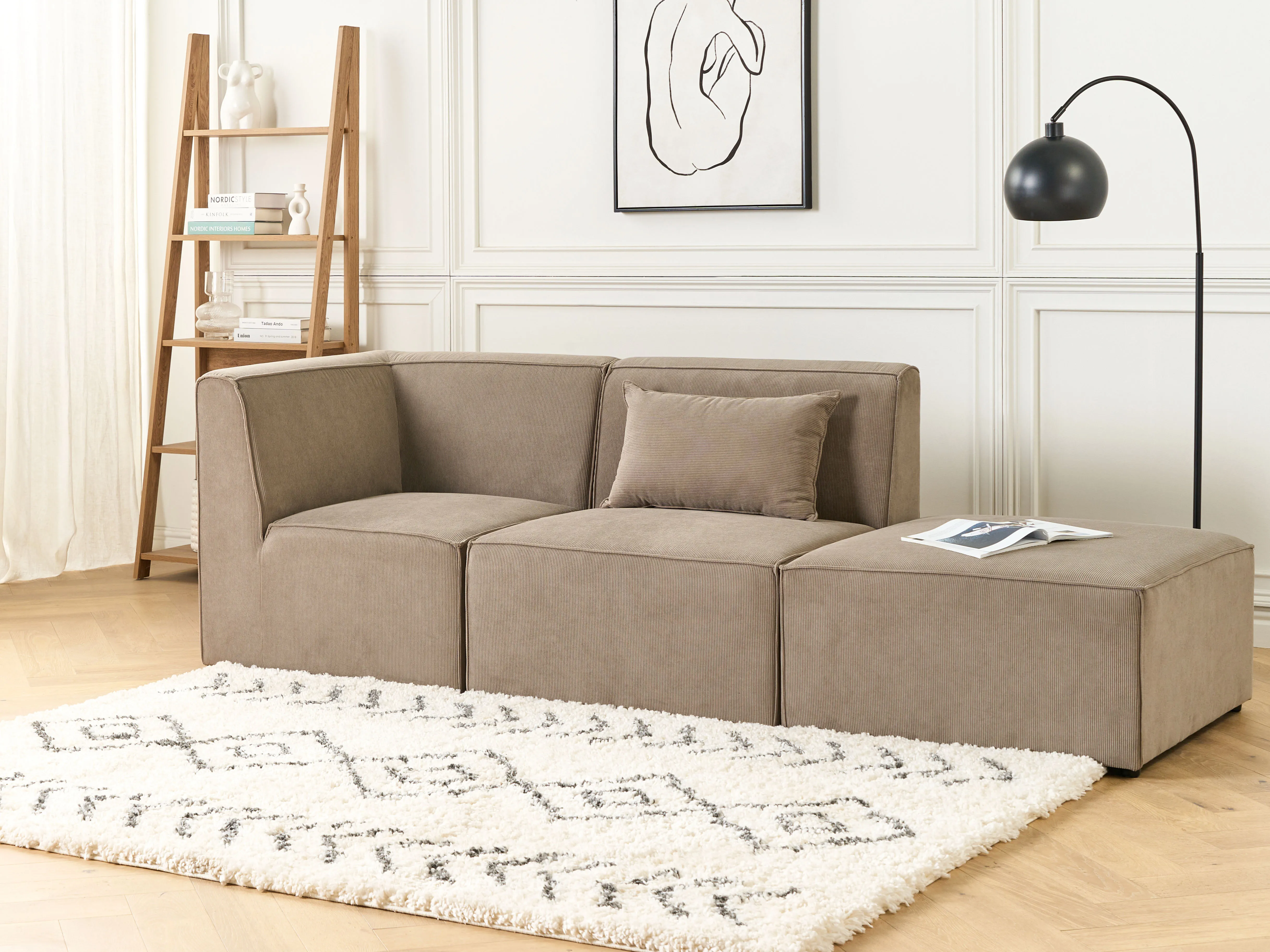 Ottomaan LEMVIG Corduroy Taupe