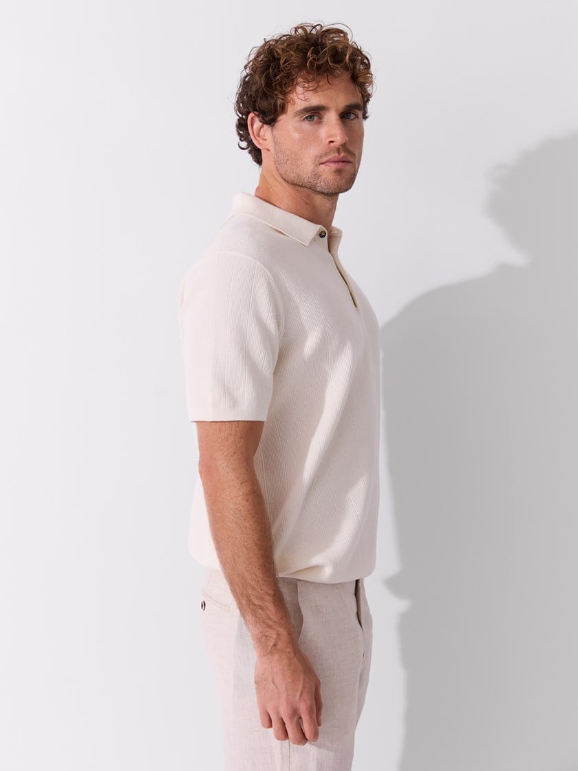 Rino strikket polo Coconut Milk