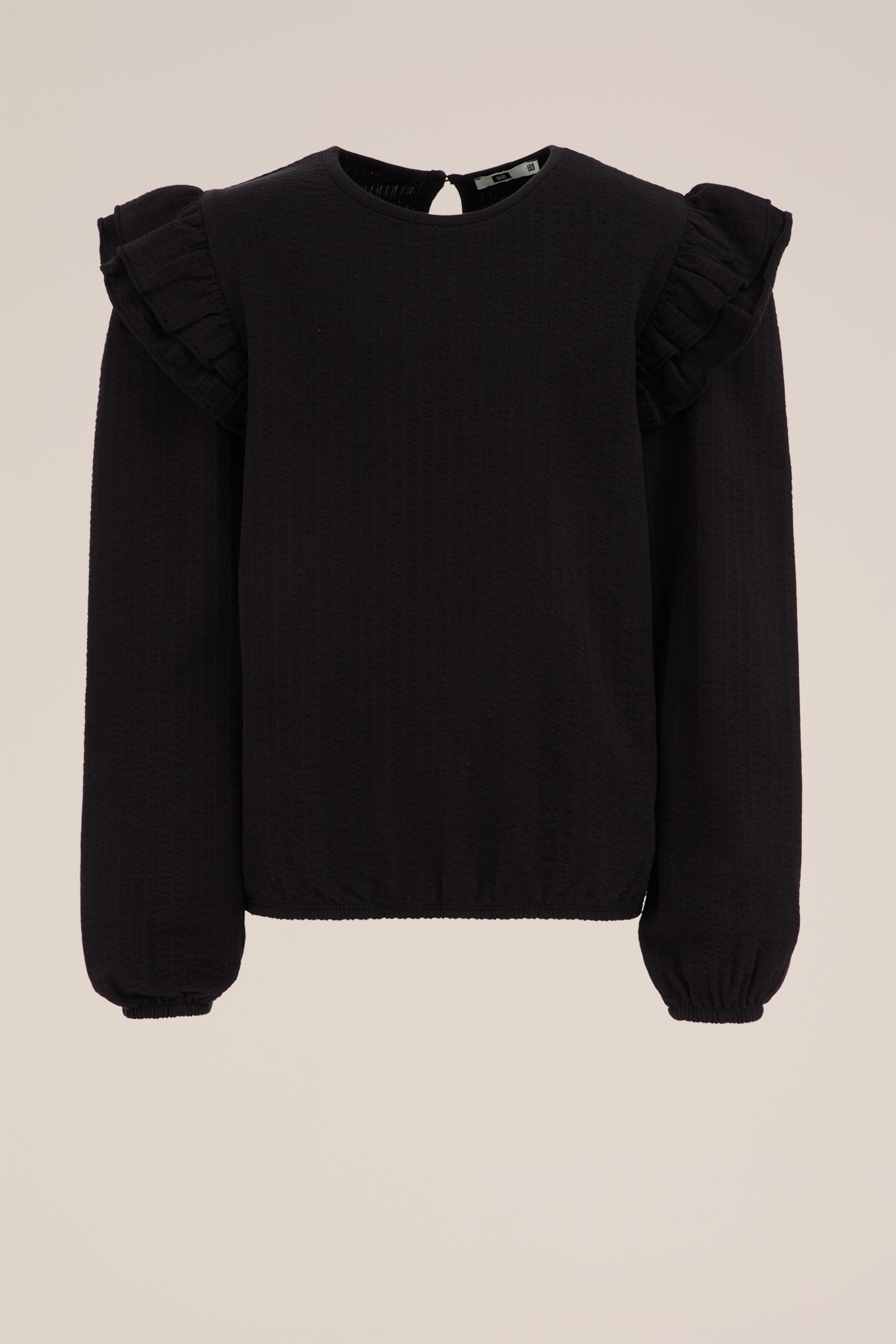 Meisjes T-shirt met structuur WE Fashion Zwart