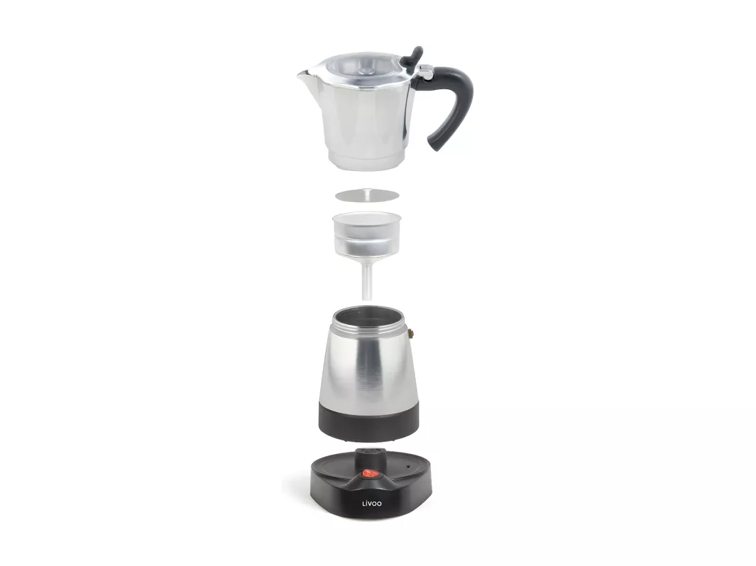 Cafetière italienne électrique acier 6 tasses