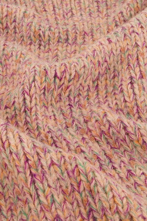 Multikleur grof gebreid vest met lurex