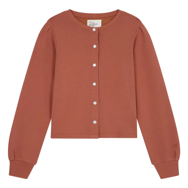 Leon & Harper Cardigan Molleton Sensas Coton Bio | Terracotta