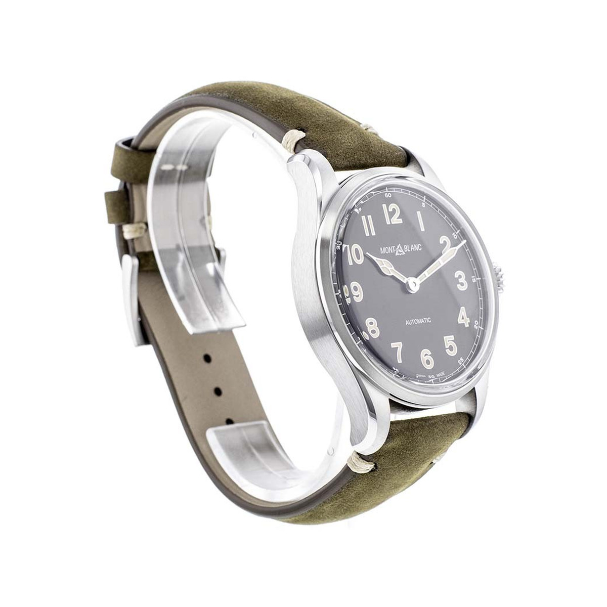 Montre d'occasion Montblanc 1858 automatique homme acier cuir marron