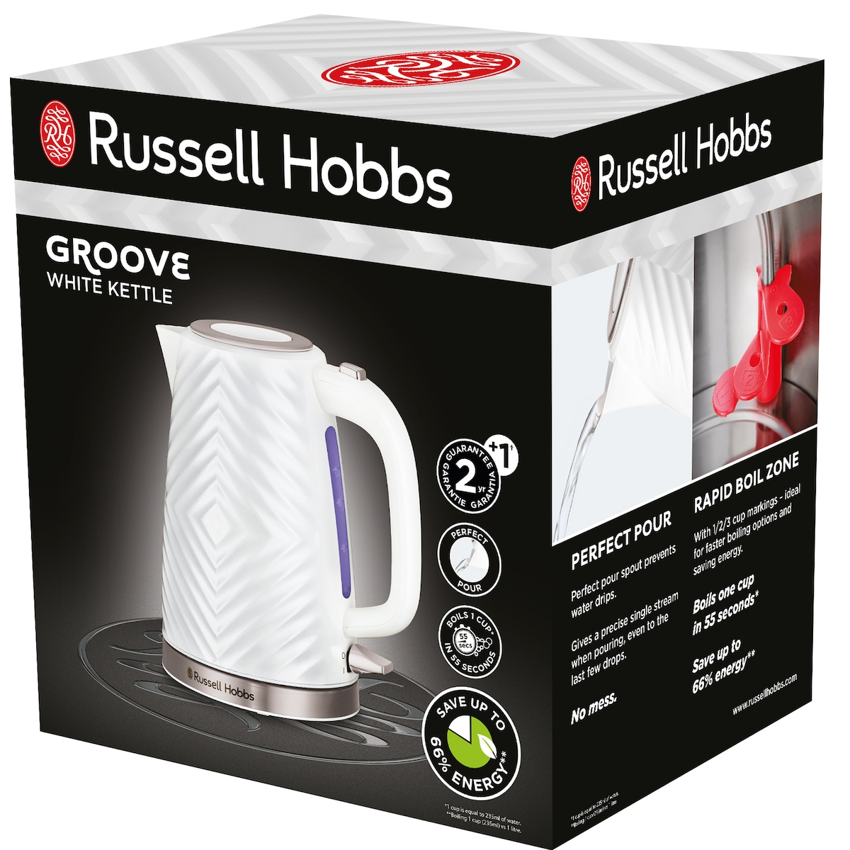 Russell Hobbs Groove vannkoker 26381-70 (hvit)